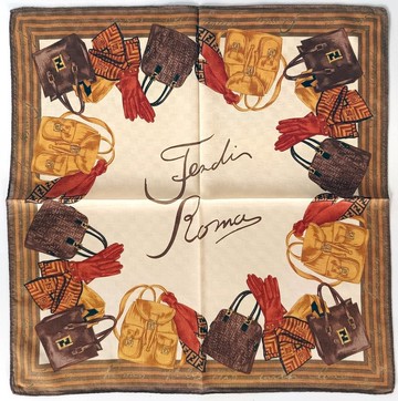 復古 Fendi 手帕 – 手套 - 包包與飾品圖案 19 x 19 英吋