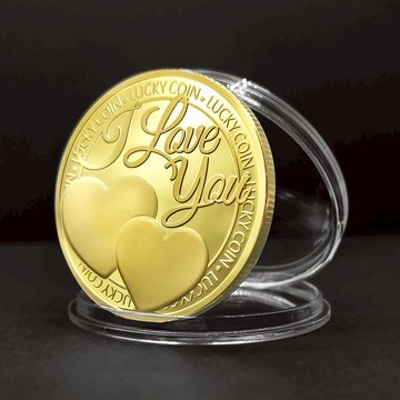 I LOVE YOU告白硬幣 四葉草小禮品金幣銀幣指尖玩具藏寶游戲道具