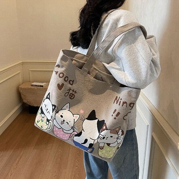 可開發票☆【臺灣精品】💕帆布包2026百搭單肩新款大容量學生上課通勤托特手提學生休閒包