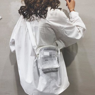 透明小包包女包新款2025夏天百搭小方包休閑純色蹦迪單肩斜挎包潮