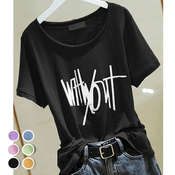 【韓國K.W.】KN3329韓國進口棉心弦樂章狂銷上衣(小香風/假兩件/印花圓領/V領上衣T恤)