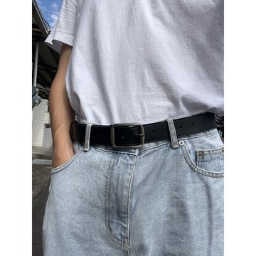 【 UYK 】現貨推薦✨韓系男經典款百搭方頭皮帶 無孔皮帶