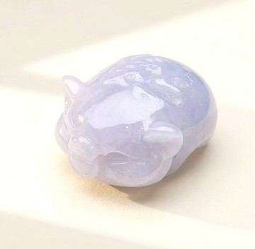 紫羅蘭翡翠福氣小豬 | 天然緬甸玉翡翠A貨 | 送禮