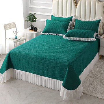 夏季乳膠冰絲涼席三件套可水洗折疊1.8m床裙款空調軟席子四季通用