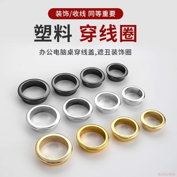 桃園出貨✨電腦辦公桌穿線孔蓋板桌面走線盒封口蓋書桌裝飾圈開孔裝線圈