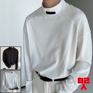 【自己人】修身內搭 純色打底衫 高質量德絨打底衫 半高領長袖t恤 長袖男T 男士保暖內搭 BTGW76