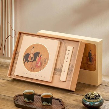 3EW1復古普洱茶餅包裝盒空禮盒357克空餅盒福鼎白茶單餅裝定