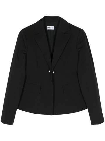 Ports 1961 - single breasted blazer - women - Flax/Polyester/Cotton - 36 - Black