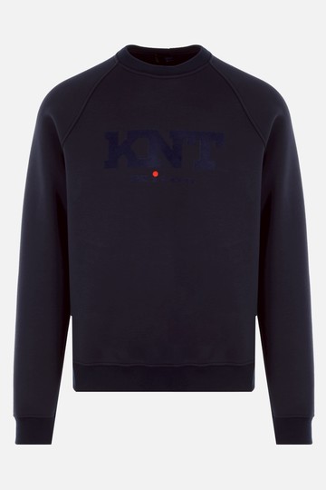 KITON stretch viscose sweatshirt with flocked logo print Man