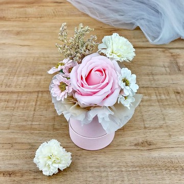 香皂玫瑰永生花盒 盆花 桌花 花禮 生日 退休 情人節禮物 PF003