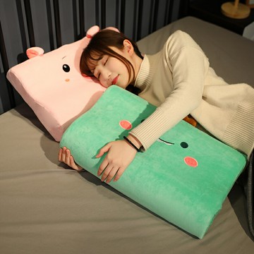 宿舍單人枕套枕芯卡通記憶棉助睡眠枕頭可愛睡覺抱枕靠墊可拆洗女