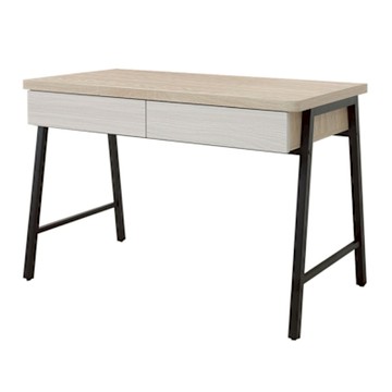 文創集 安卡蘭3.8尺二抽鐵腳書桌組合(二色可選)-113x60x76cm免組