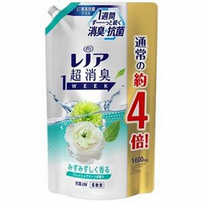 ds-2485726 （まとめ）P＆G レノア 超消臭1week フレッシュグリーン つめかえ用 超特大 1600ml 1個【×3セット】 (ds2485726)