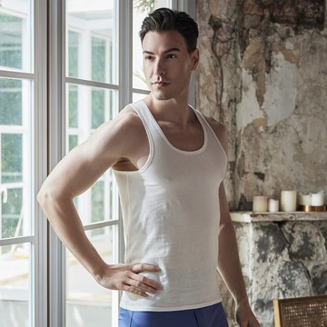 【DAYNEER】時尚貼身系列 U領背心 M-XL(牙白)