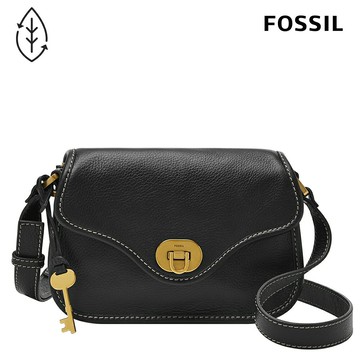 送禮首選 ★ FOSSIL Heritage 真皮復古斜背包-黑色 ZB1787001【 美國時尚品牌 】 附防塵袋+提袋【全館滿額折價★FOSSIL全系列包夾送美妝蛋】 女神手袋