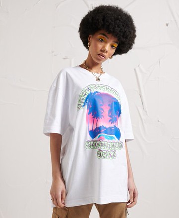 Superdry Men's Unisex Energy Paradise T-Shirt White / Optic - Size: XS/S