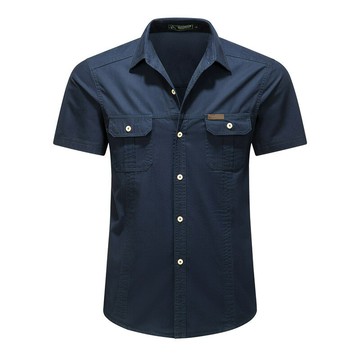 現貨+預購 襯衫短袖上衣-休閒百搭工裝棉質男裝5色74kw40【獨家進口】【米蘭精品】