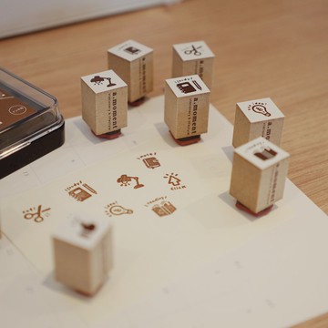 迷你印章Vol.1 原創日程規劃清新手帳木質裝飾拼貼打卡