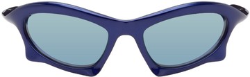 Balenciaga 蓝色 Bat Rectangle 太阳镜