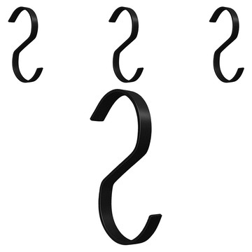 zozo 金屬S型多用途掛勾 LV116-2 黑色 廚房浴室臥室  4個