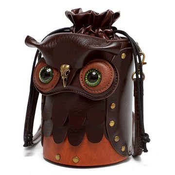 貓頭鷹 蒸汽龐克 復古包包 小眾包包 包包 水桶包 圓筒包 小包包 可愛包包 迷你包 手機包 水桶斜背包 禮物 817