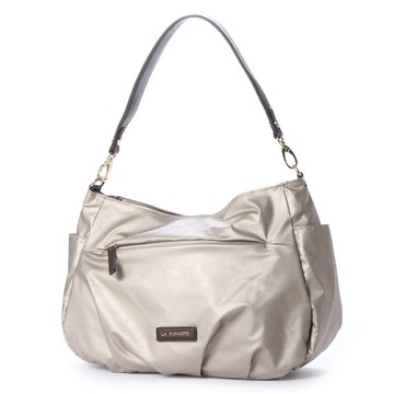 LA BAGAGERIE 字母印兩用單肩包（香檳金）_廠商直送