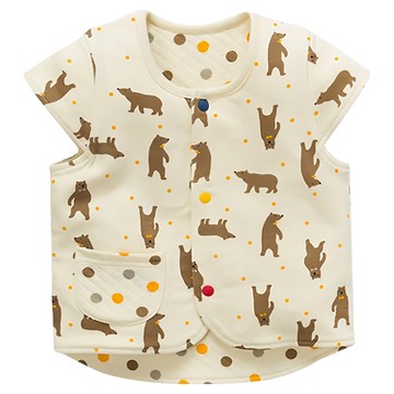 兒童款 空氣棉加厚背心  100  經典黃小熊