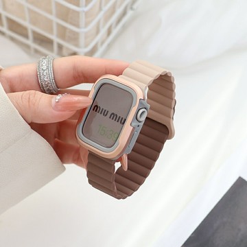 磁吸錶帶 錶帶保護殼 套裝 適用於 Apple Watch 9 8 Ultra 7 6 5 SE  45mm 49mm