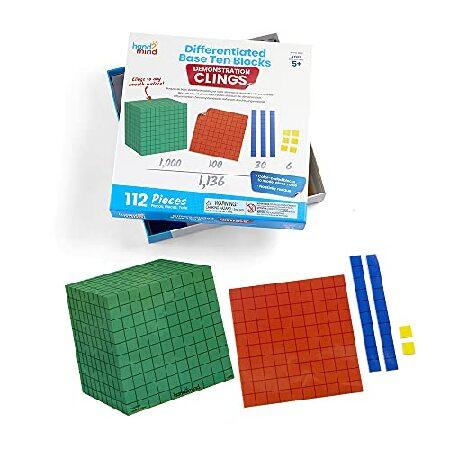 hand2mind Differentiated Base Ten Blocks Clings for Teachers, Flat