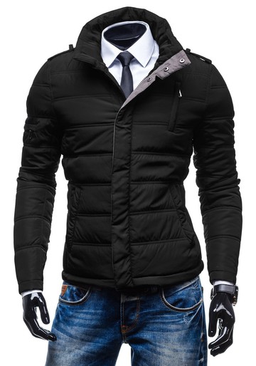 FINDSENSE品牌2018 新款 韓國  長袖  潮流上衣 立領 修身 加厚 保暖 棉衣 拼接