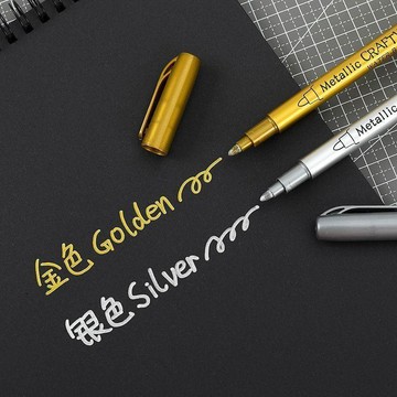 臺灣🎀筆 記號筆 油性筆高光金屬筆金銀色油漆筆記號筆DIY簽名筆不掉色防水請柬不掉色