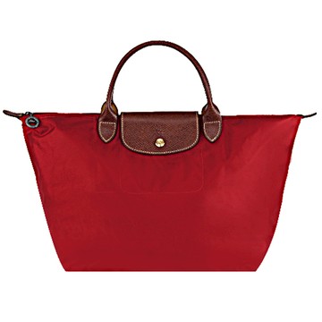 LONGCHAMP LE PLIAGE系列尼龍短把折疊手提包（中/紅） _廠商直送