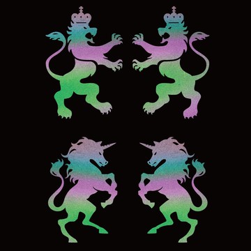 獨角獸 皇家雄獅 黑彩反光貼紙 對貼 1份包含左右邊 車貼 防水貼