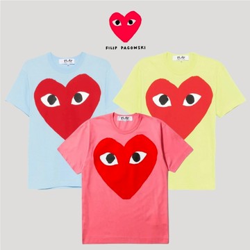 【other more 特選潮流】日本製 川久保玲 COMME Des GARCONS PLAY 多色大紅心T恤