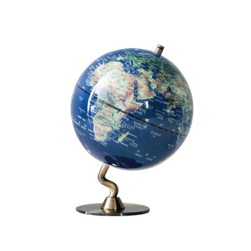 科學玩具 【WUZ屋子】SkyGlobe 5吋衛星原貌金屬底座地球儀(中文版)