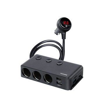 【安伯特】酷電大師 智能電壓監控PD+QC3.0 7孔車充 (國家認證 一年保固) 2USB+PD30W+QC3.0快充+3孔車充