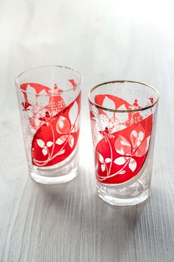 早期 印花玻璃杯 中古品 台灣免運