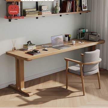 免運 雙人書桌 實木電腦桌 【實心實木】雙人實木書桌靠墻長條書桌學習桌寫字桌辦公桌工作臺 可開發票 全館五折 工廠現貨直銷 新品特價 d9043