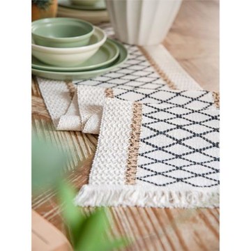 格子新年編織長方形桌旗美式法式餐桌裝飾餐墊玄關蓋巾餐具鋼琴墊