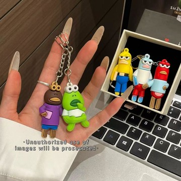 ✨闆娘推薦✨比奇堡醜魚鑰匙扣掛件 搞怪書包掛飾情侶閨蜜禮物包包掛件超萌ins