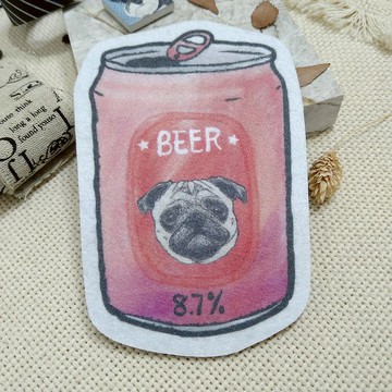 巴哥-啤酒-不織布杯墊-吸水杯墊