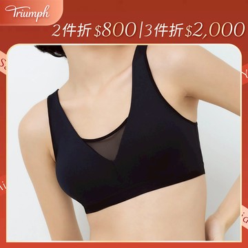 Athleisure 城市律動系列 透感美型運動內衣 經典黑