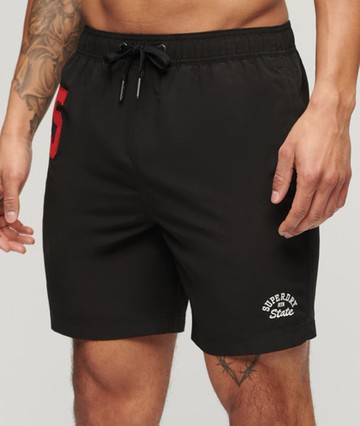 Superdry Men's Men's Recycled Polo 17-inch Swim Shorts Black - Size: Xxl