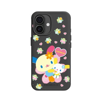 iPhone 16 SolidX 黑 - 三麗鷗-花小兔 Usahana - 抱緊緊