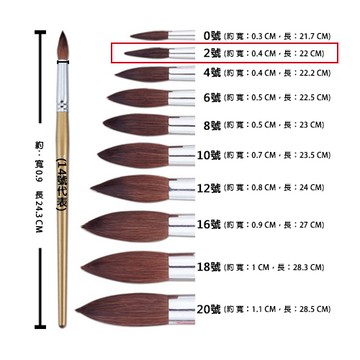 Pentel 飛龍牌 ZBS1-02T 水彩畫筆/水彩筆 圓頭型 丸型 4×220mm