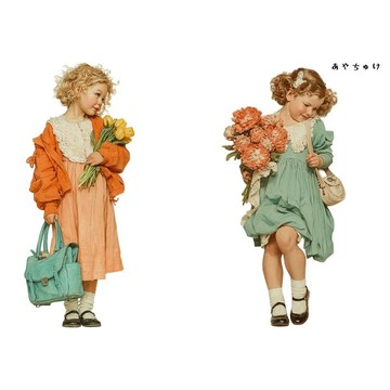 【4 月新品 1】08-121-0052 人物貼紙 春日復古