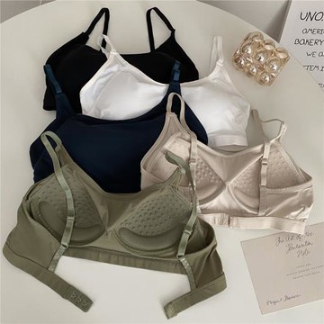 泳衣女上衣內衣單件2023新款溫泉小胸聚攏顯胸帶胸墊保守可下水