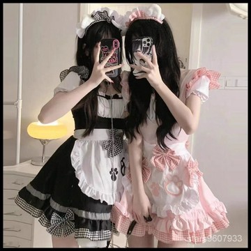 Cosplay💖貓娘女僕裝COSPLAY大碼女裝日係可愛洛麗塔連衣裙黑白經典Lolita ZILN
