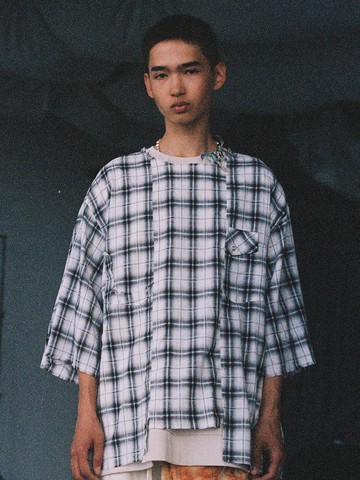 Divide Unsteady Check Pullover_White Check