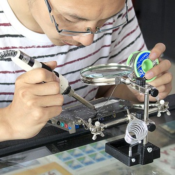 光學電路板焊接放大器維修放大鏡工具8倍臺多3功能放大鏡鐘表手